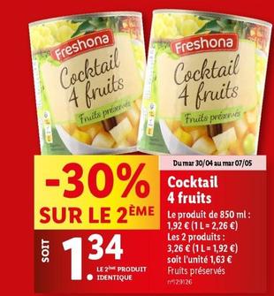 Freshona - Cocktail 4 Fruits offre à 1,92€ sur Lidl