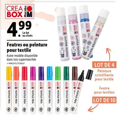 Marabu - Feutres Ou Peinture Pour Textile offre à 4,99€ sur Lidl