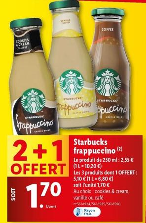 Starbucks - Frappuccino offre à 1,7€ sur Lidl