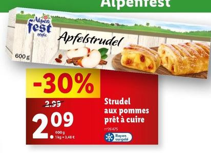 Alpen Fest - Strudel Aux Pommes Prêt À Cuire offre à 2,09€ sur Lidl