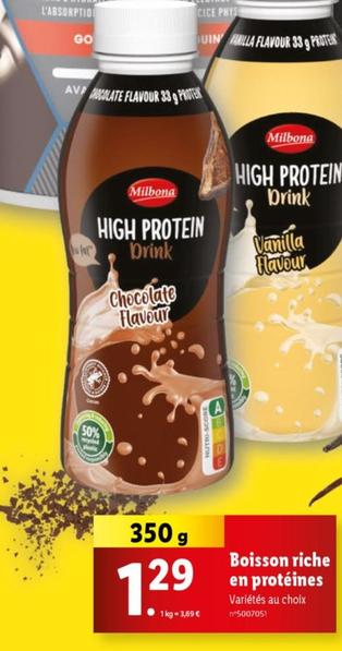 Milbona - Boisson Riche En Protéines offre à 1,29€ sur Lidl