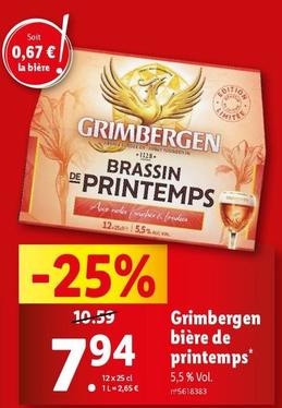Grimbergen - Bière De Printemps offre à 7,94€ sur Lidl