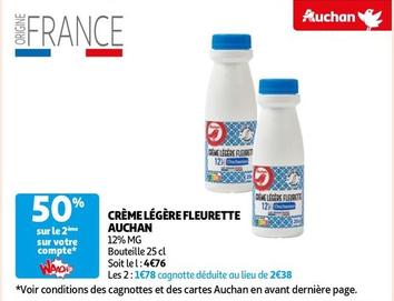 Crème Légère Fleurette offre sur Auchan Supermarché