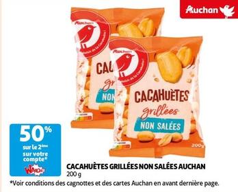 Cacahuètes Grillées Non Salées Auchan offre sur Auchan Supermarché