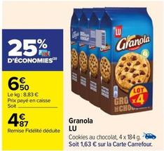 Lu - Granola offre à 6,5€ sur Carrefour Express