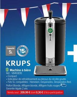 Krups - Machine A Biere  offre à 209,99€ sur Carrefour Express