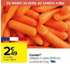 Carottes offre à 2,49€ sur Carrefour City