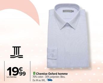 Chemise Oxford Homme  offre à 19,99€ sur Carrefour City