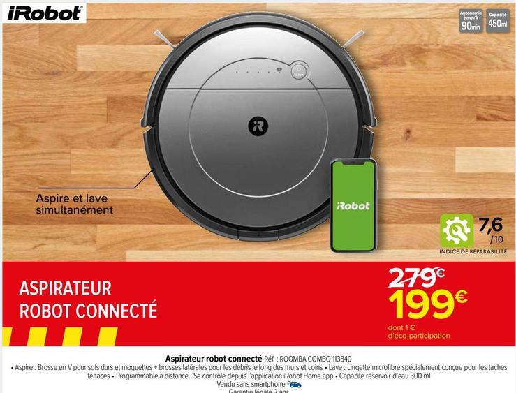 Irobot - Aspirateur Robot Connecté offre à 199€ sur Carrefour City