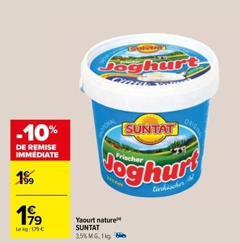 Suntat - Yaourt Nature offre à 1,79€ sur Carrefour