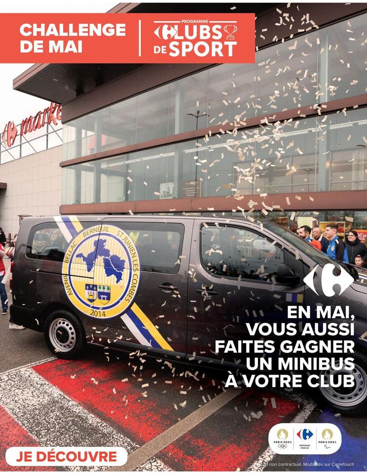 En Mai, Vous Aussi Faites Gagner Un Minibus À Votre Club offre sur Carrefour