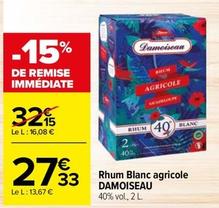 Damoiseau - Rhum Blanc Agricole  offre à 27,33€ sur Carrefour