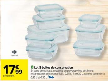 Lot 8 Boîtes De Conservation offre à 17,99€ sur Carrefour