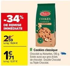 Delucre - Cookies Classique offre à 1,71€ sur Carrefour