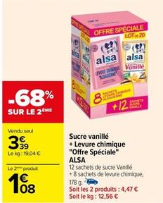 Alsa - Sucre Vanillé + Levure Chimique Offre Spéciale offre à 3,39€ sur Carrefour
