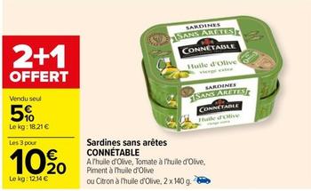 Connetable - Sardines Sans Arêtes offre à 5,1€ sur Carrefour