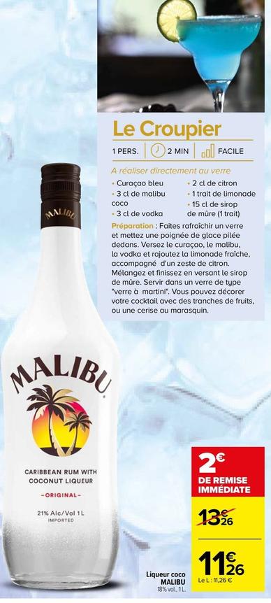 Malibu - Liqueur Coco offre à 11,26€ sur Carrefour