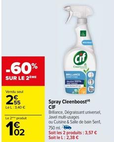 Cif - Spray Cleenboost offre à 2,55€ sur Carrefour