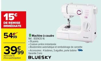 Bluesky - Machine À Coudre offre à 39,99€ sur Carrefour