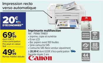 Canon - Imprimante Multifonction offre à 49,99€ sur Carrefour