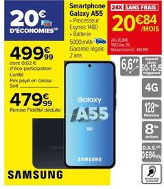 Samsung - Smartphone Galaxy A55 offre à 479,99€ sur Carrefour
