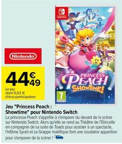Jeu "princess Peach: 7 Princess Peach Showtime" Pour Nintendo Switch offre à 44,49€ sur Carrefour