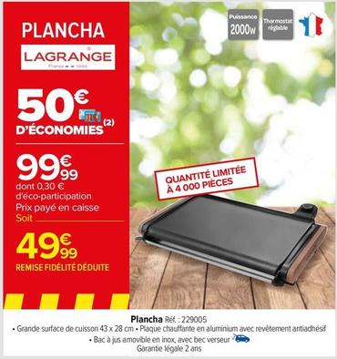 Lagrange - Plancha offre à 49,99€ sur Carrefour