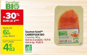 Carrefour - Saumon Fumé Bio offre à 6,89€ sur Carrefour