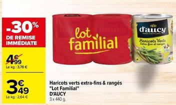D'aucy - Haricots Verts Extra Fins Et Ranges "Lot Familial" offre à 3,49€ sur Carrefour