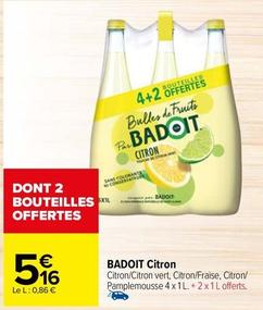 Badoit - Citron offre à 5,16€ sur Carrefour