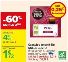 Nescafé - Capsules De Café Bio Dolce Gusto offre à 4,29€ sur Carrefour