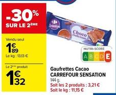 Carrefour - Gaufrettes Cacao Sensation offre à 1,89€ sur Carrefour