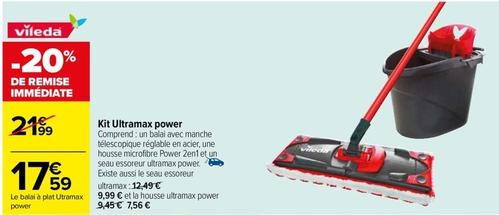 Vileda - Kit Ultramax Power offre à 17,59€ sur Carrefour