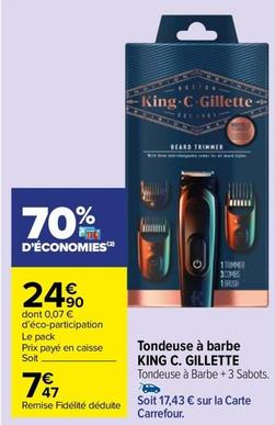 Gillette - Tondeuse À Barbe King C. offre à 7,47€ sur Carrefour Market