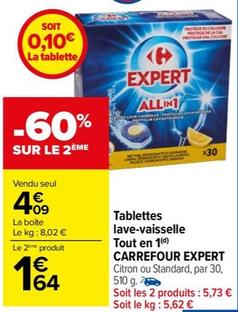 Carrefour - Tablettes Lave-Vaisselle Tout En 1 Expert offre à 4,09€ sur Carrefour Market