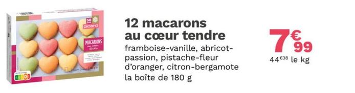12 macarons au cœur tendre offre à 7,99€ sur Picard