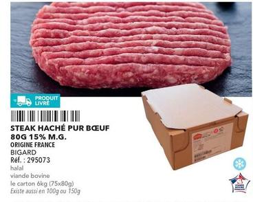 Bigard - Steak Haché Pur Bœuf 80g 15% M.G. offre sur Metro