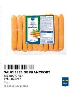 Metro Chef - Saucisses De Francfort  offre sur Metro