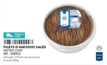  Metro Chef - Filets D'Anchois Salés offre sur Metro