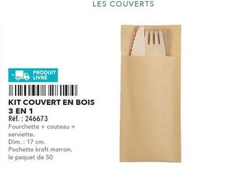 Kit Couvert En Bois 3 En 1 offre sur Metro