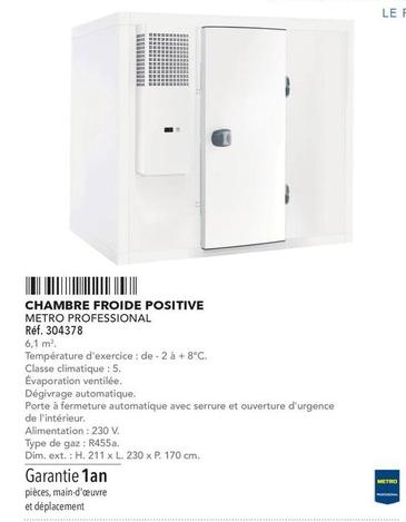 Metro Professional - Chambre Froide Positive  offre sur Metro