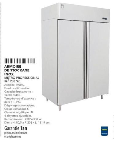 Metro - Armoire De Stockage Inox  offre sur Metro