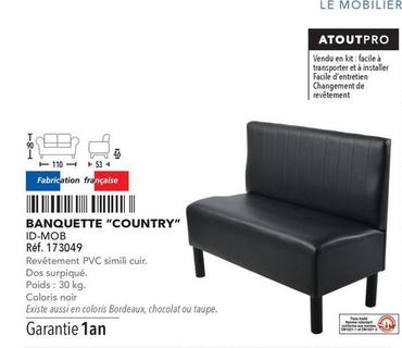 Id-Mob - Banquette "Country" offre sur Metro