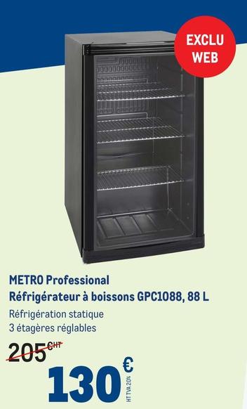Metro - Professional Réfrigérateur À Boissons Gpc1088 offre à 130€ sur Metro