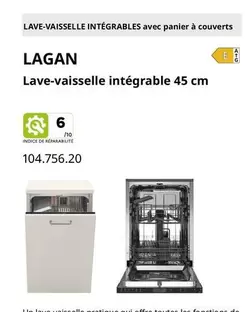 Lagan Lave-Vaisselle Intégrable 45 Cm offre sur IKEA