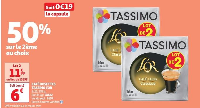 L'Or - Café Dosettes Tassimo offre à 7,99€ sur Auchan Supermarché
