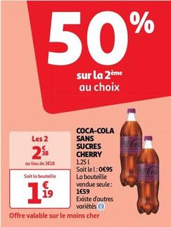 Coca Cola - Sans Sucres Cherry offre à 1,59€ sur Auchan Supermarché