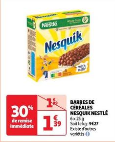 Nestlé - Barres De Céréales Nesquik offre à 1,39€ sur Auchan Supermarché
