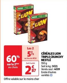 Nestlé - Céréales Lion Triple Crunchy offre à 2,87€ sur Auchan Supermarché
