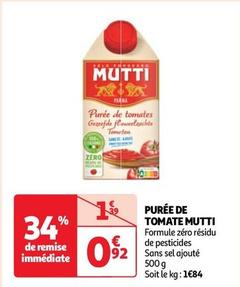 Mutti - Purée De Tomate offre à 0,92€ sur Auchan Supermarché